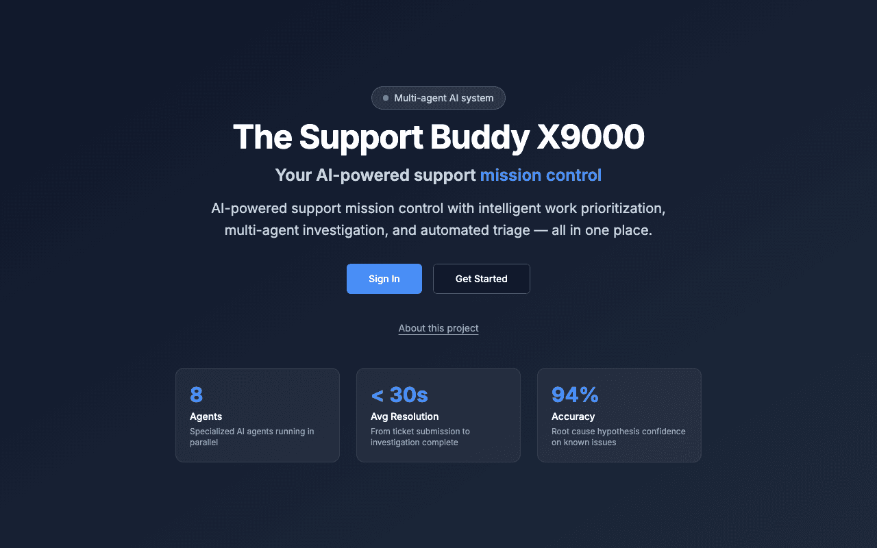 Support Buddy X9000 landing page